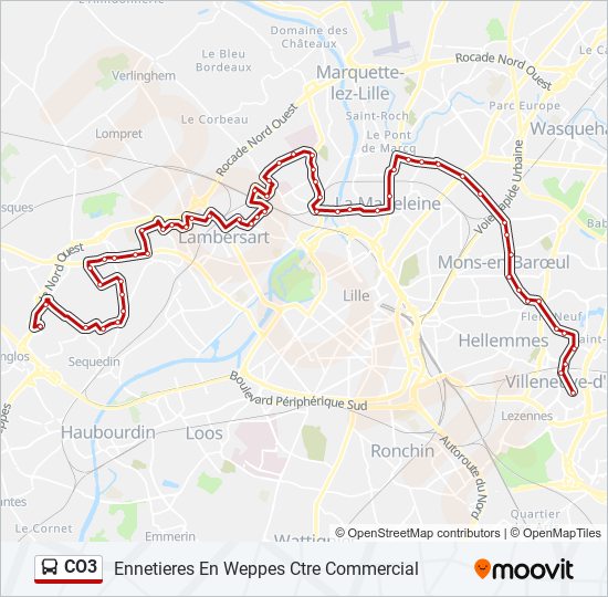 CO3 bus Line Map