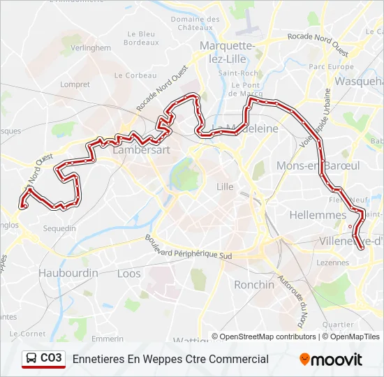 CO3 Bus Line Map