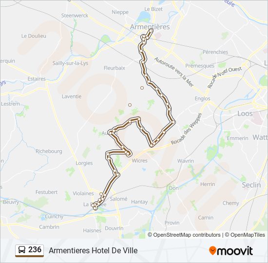 Plan de la ligne 236 de bus