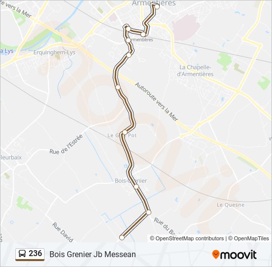 Mapa de 236 de autobús