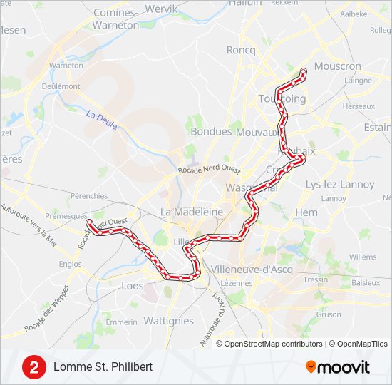 Mapa de M2 de metro