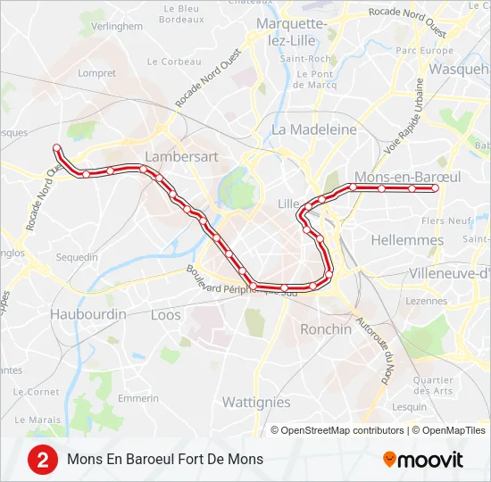 M2 Metro Line Map