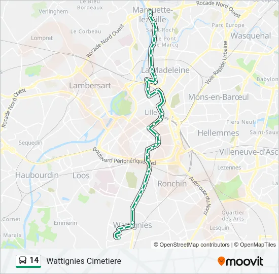 14 Bus Line Map