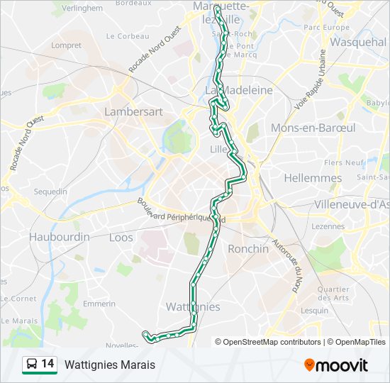 Mapa de 14 de autobús