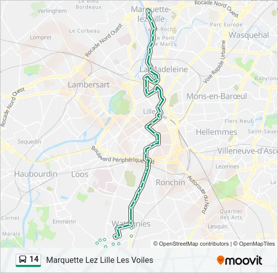 14 Bus Line Map