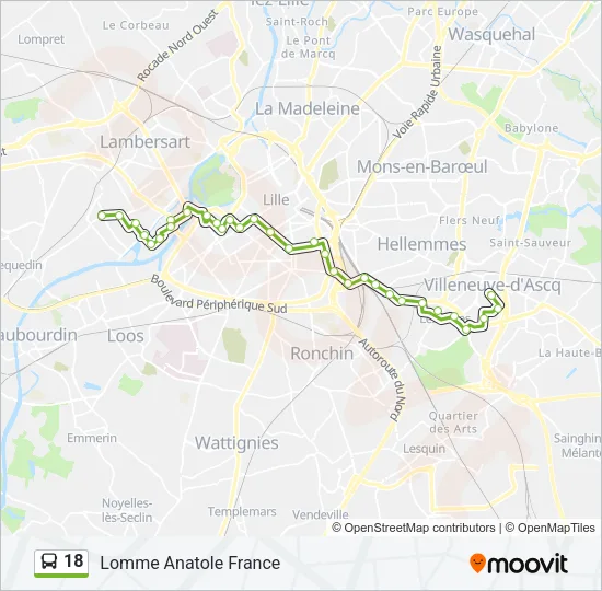 18 Bus Line Map