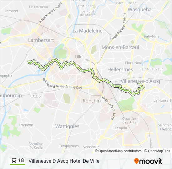 18 Bus Line Map