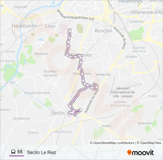 55 Bus Line Map