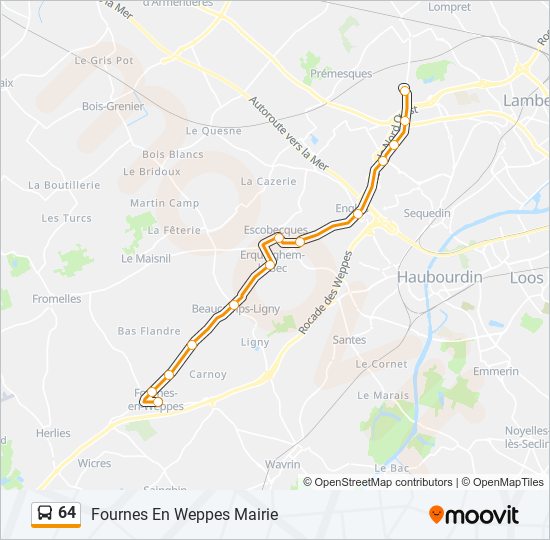 64 bus Line Map