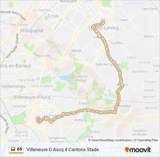 66 Bus Line Map