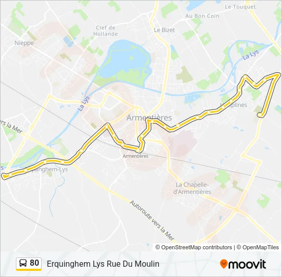 80 Bus Line Map