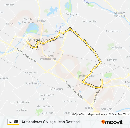 80 Bus Line Map