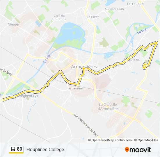 80 Bus Line Map