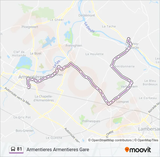 81 Bus Line Map