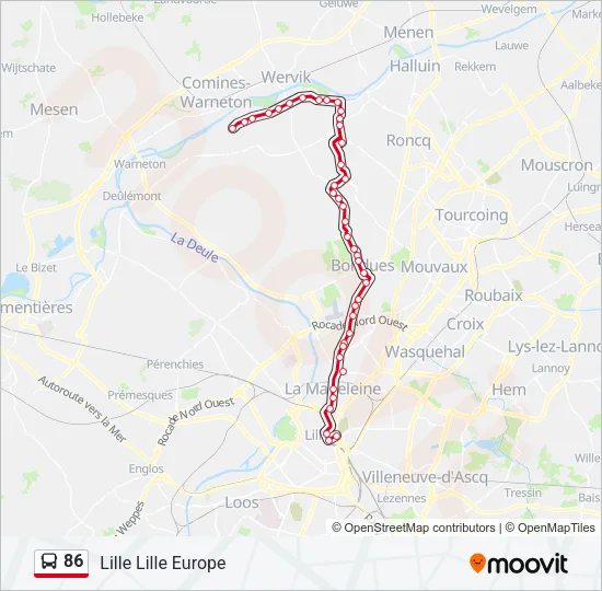 86 Bus Line Map