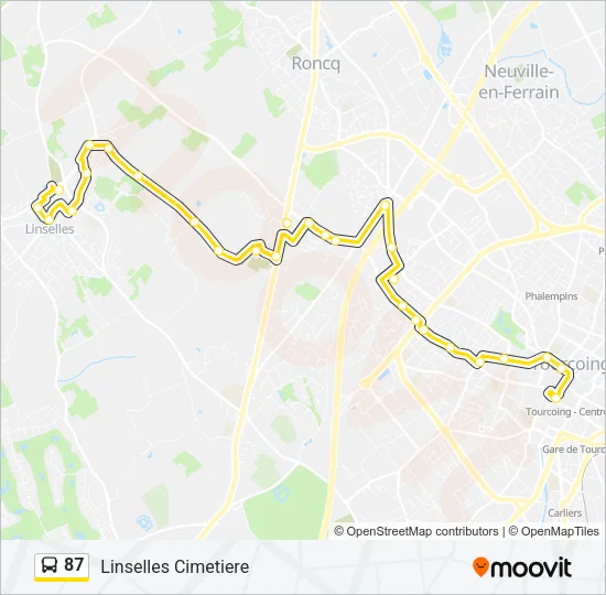 87 Bus Line Map