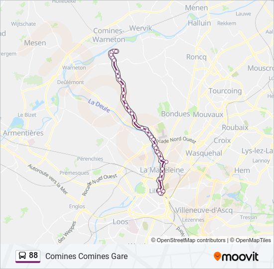 Mapa de 88 de autobús