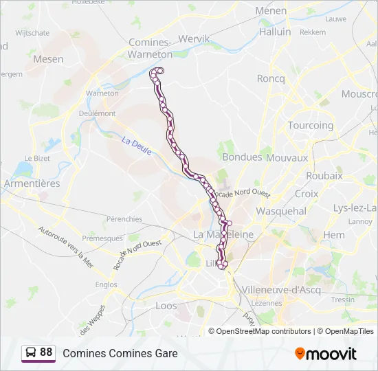 88 Bus Line Map