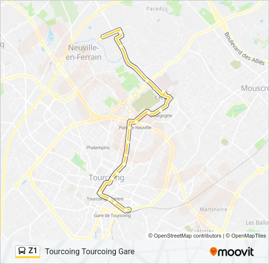 Z1 Bus Line Map