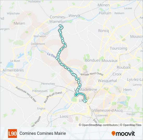 L90 Bus Line Map