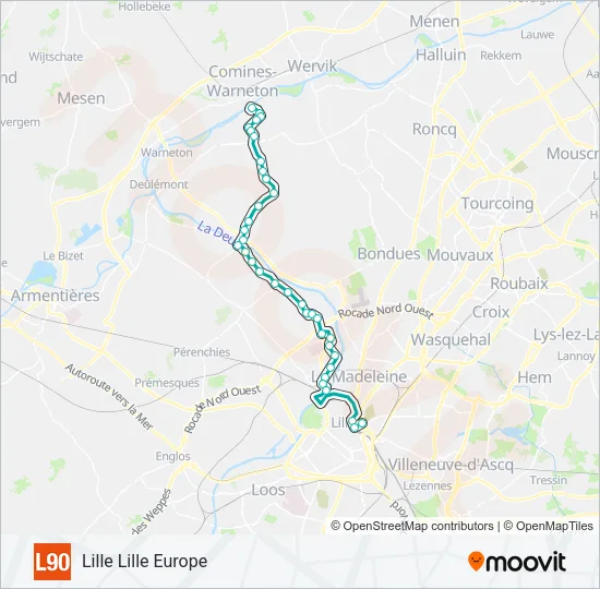 L90 Bus Line Map