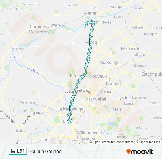 L91 Bus Line Map