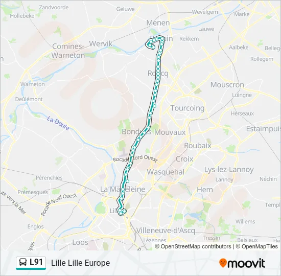 L91 Bus Line Map