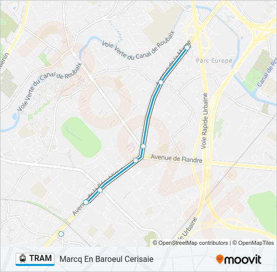 Plan de la ligne TRAM 