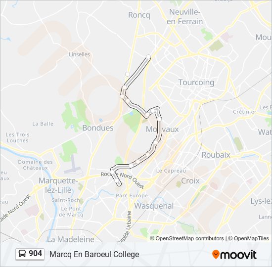 904 bus Line Map