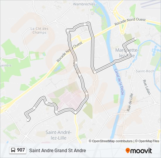 Mapa de 907 de autobús