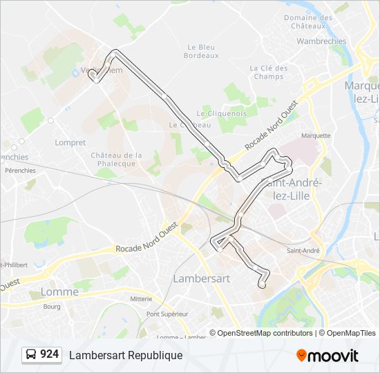 Mapa de 924 de autobús