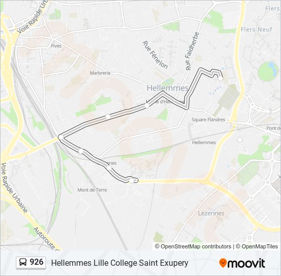 926 bus Line Map