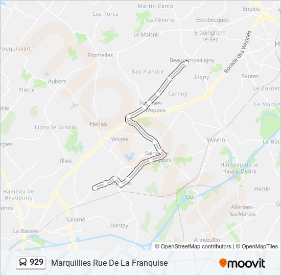 Mapa de 929 de autobús