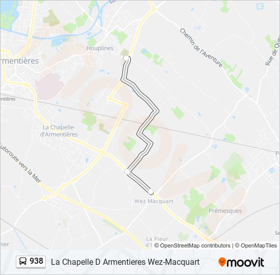 938 bus Line Map