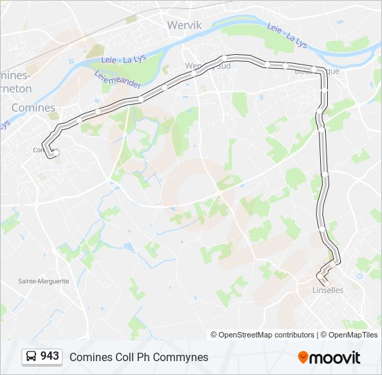 943 bus Line Map