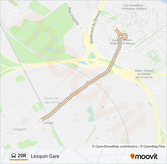 20R Bus Line Map