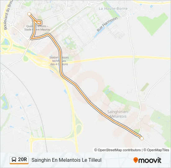 20R Bus Line Map