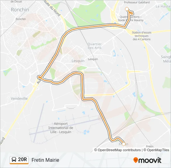 20R Bus Line Map