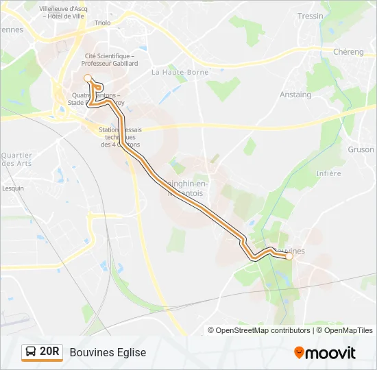 20R Bus Line Map