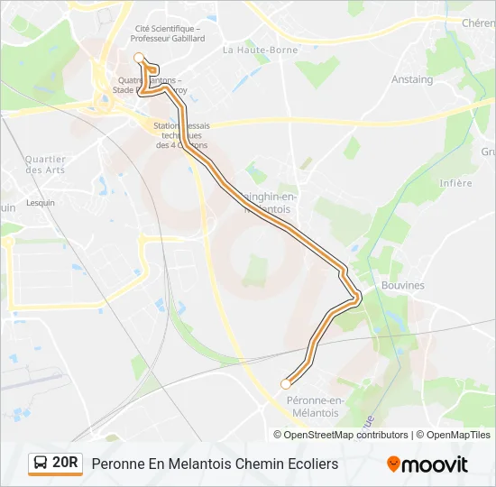 20R Bus Line Map