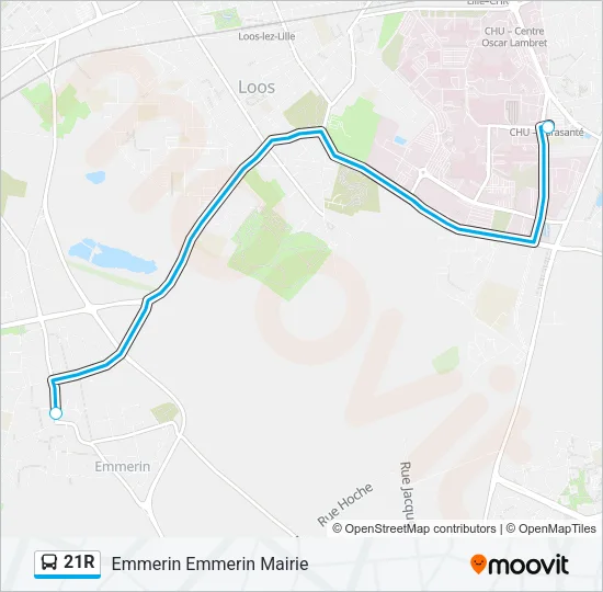 21R Bus Line Map