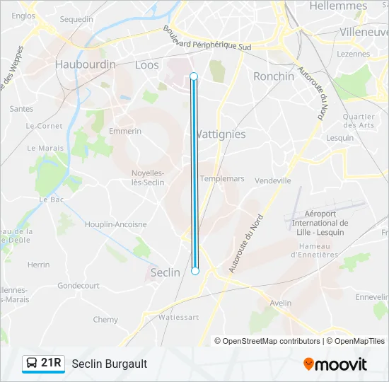 21R Bus Line Map