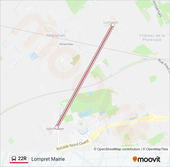 22R Bus Line Map