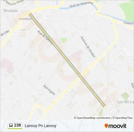 23R Bus Line Map