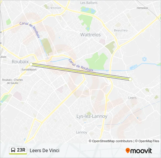 23R Bus Line Map