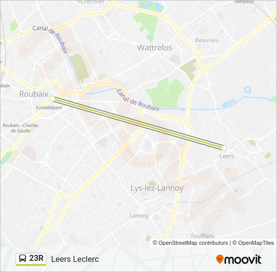 23R Bus Line Map