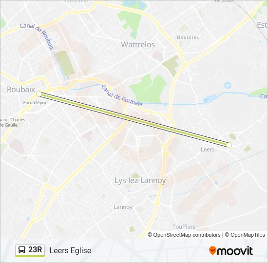 23R Bus Line Map