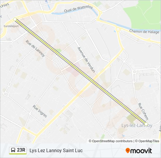 23R bus Line Map