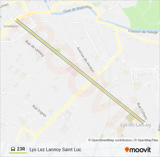 23R Bus Line Map