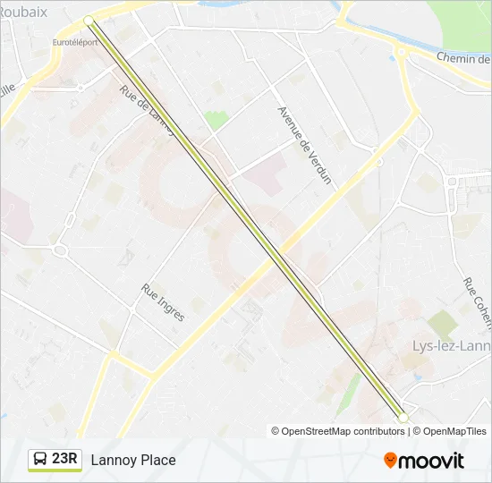 23R Bus Line Map